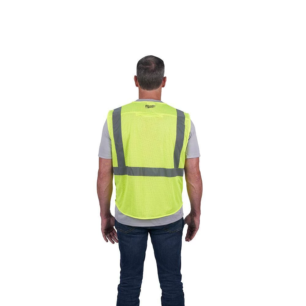 Milwaukee 4X-Large/5X-Large Yellow Class 2 Polyester Mesh High Visibility Safety Vest with 9-Pockets 11 Milwaukee 4X-Large/5X-Large Yellow Class 2 Polyester Mesh High Visibility Safety Vest with 9-Pockets - Image 11