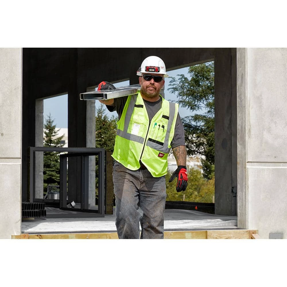 Milwaukee 4X-Large/5X-Large Yellow Class 2 Polyester Mesh High Visibility Safety Vest with 9-Pockets 8 Milwaukee 4X-Large/5X-Large Yellow Class 2 Polyester Mesh High Visibility Safety Vest with 9-Pockets - Image 8