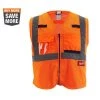 Milwaukee Small/Medium Orange Class 2 Polyester Mesh High Visibility Safety Vest with 9-Pockets