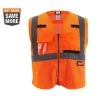 Milwaukee Large/X-Large Orange Class-2 Polyester Mesh High Visibility Safety Vest with 9-Pockets