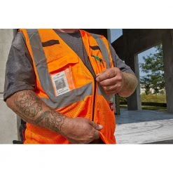Milwaukee 2X-Large/3X-Large Orange Class 2 Polyester Mesh High Visibility Safety Vest with 9-Pockets -Safety Equipment Sales milwaukee safety vests 48 73 5117 c3 1000