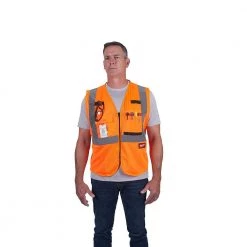 Milwaukee 4X-Large/5X-Large Orange Class-2 Polyester Mesh High Visibility Safety Vest with 9-Pockets -Safety Equipment Sales milwaukee safety vests 48 73 5118 1f 1000