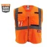 Milwaukee 4X-Large/5X-Large Orange Class-2 Polyester Mesh High Visibility Safety Vest with 9-Pockets