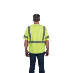 Milwaukee Small/Medium Yellow Class 3 Mesh High Visibility Safety Vest with 9-Pockets and Sleeves -Safety Equipment Sales milwaukee safety vests 48 73 5131 44 1000