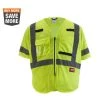 Milwaukee 4X-Large/5X-Large Yellow Class 3 Mesh High Visibility Safety Vest with 9-Pockets and Sleeves