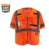 Milwaukee Small/Medium Orange Class 3 Mesh High Visibility Safety Vest with 9-Pockets and Sleeves