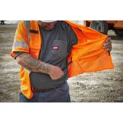 Milwaukee 2X-Large/3X-Large Orange Class 3 Mesh High Visibility Safety Vest with 9-Pockets and Sleeves -Safety Equipment Sales milwaukee safety vests 48 73 5137 c3 1000