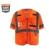Milwaukee 4X-Large/5X-Large Orange Class-3 Mesh High Visibility Safety Vest with 9-Pockets and Sleeves