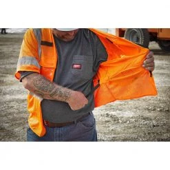 Milwaukee 4X-Large/5X-Large Orange Class-3 Mesh High Visibility Safety Vest with 9-Pockets and Sleeves -Safety Equipment Sales milwaukee safety vests 48 73 5138 c3 1000