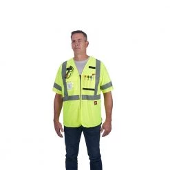 Milwaukee Small/Medium Yellow Class 3 High Visibility Safety Vest with 10-Pockets and Sleeves 19 Milwaukee Small/Medium Yellow Class 3 High Visibility Safety Vest with 10-Pockets and Sleeves -Safety Equipment Sales milwaukee safety vests 48 73 5141 4f 1000