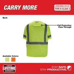 Milwaukee Small/Medium Yellow Class 3 High Visibility Safety Vest with 10-Pockets and Sleeves 14 Milwaukee Small/Medium Yellow Class 3 High Visibility Safety Vest with 10-Pockets and Sleeves -Safety Equipment Sales milwaukee safety vests 48 73 5141 a0 1000