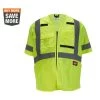 Milwaukee 2X-Large/3X-Large Yellow Class 3 High Visibility Safety Vest with 10-Pockets and Sleeves