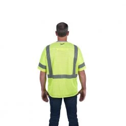 Milwaukee 4X-Large/5X-Large Yellow Class-3 High Visibility Safety Vest with 10-Pockets and Sleeves -Safety Equipment Sales milwaukee safety vests 48 73 5144 1f 1000