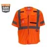 Milwaukee Large/X-Large Orange Class 3 High Visibility Safety Vest with 10-Pockets and Sleeves