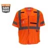 Milwaukee 2X-Large/3X-Large Orange Class 3 High Visibility Safety Vest with 10-Pockets and Sleeves