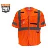 Milwaukee 4X-Large/5X-Large Orange Class-3 High Visibility Safety Vest with 10-Pockets and Sleeves