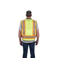 Milwaukee Large/X-Large Yellow Class 2 Surveyor's High Visibility Safety Vest with 27-Pockets -Safety Equipment Sales milwaukee safety vests 48 73 5162 fa 1000
