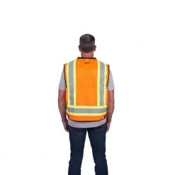 Milwaukee Large/X-Large Orange Class 2 Surveyor's High Visibility Safety Vest with 27-Pockets -Safety Equipment Sales milwaukee safety vests 48 73 5166 44 1000