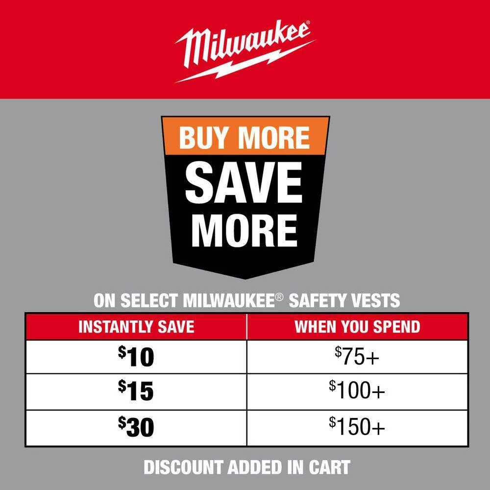 Milwaukee 4X-Large/5X-Large Orange Class-2 Surveyor's High Visibility Safety Vest with 27-Pockets 2 Milwaukee 4X-Large/5X-Large Orange Class-2 Surveyor's High Visibility Safety Vest with 27-Pockets - Image 2