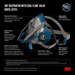3M OV/AG P100 Pro Multi-Purpose Reusable Respirator with Quick Latch, Size Medium -Safety Equipment Sales multi colored 3m half mask respirators 65023qlha1 c a0 1000