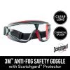 Scotchgard Protector Gray/Red Anti-Fog Goggles with Clear Lens