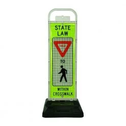 Three D Traffic Works UVP School Crosswalk Yield Sign Panel with Rubber Base