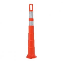 Three D Traffic Works 42 in. Orange Safety Cone without Base and 6 in. and 4 in. High-Intensity Sheeting