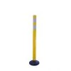 Three D Traffic Works 36 in. Yellow Round Delineator Post and Base with High-Intensity White Band