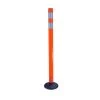 Three D Traffic Works 42 in. Orange Round Delineator Post with High-Intensity White Band and Base
