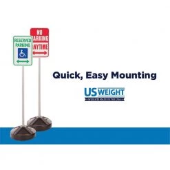 USW US Weight Sign Kit - Post, Scratch - Resistant Weighted Base, and Easy-to-Use Brackets for Signs (Signs Not Included) -Safety Equipment Sales usw safety accessories u2211 1f 1000
