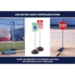USW US Weight Sign Kit - Post, Scratch - Resistant Weighted Base, and Easy-to-Use Brackets for Signs (Signs Not Included) -Safety Equipment Sales usw safety accessories u2211 4f 1000
