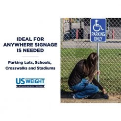 USW US Weight Sign Kit - Post, Scratch - Resistant Weighted Base, and Easy-to-Use Brackets for Signs (Signs Not Included) -Safety Equipment Sales usw safety accessories u2211 fa 1000