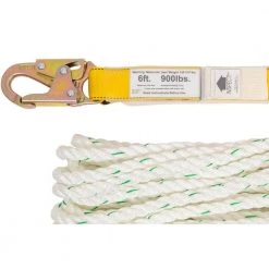 WERNER 50 ft. Fall Protection Rope Lifeline with Lanyard 10 WERNER 50 ft. Fall Protection Rope Lifeline with Lanyard -Safety Equipment Sales werner lifelines l242050w c3 1000