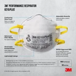 3M 8210 Plus N95 Performance Sanding and Fiberglass Disposable Respirator (20-Pack) 14 3M 8210 Plus N95 Performance Sanding and Fiberglass Disposable Respirator (20-Pack) -Safety Equipment Sales white 3m face masks 8210ph20 dc 40 1000