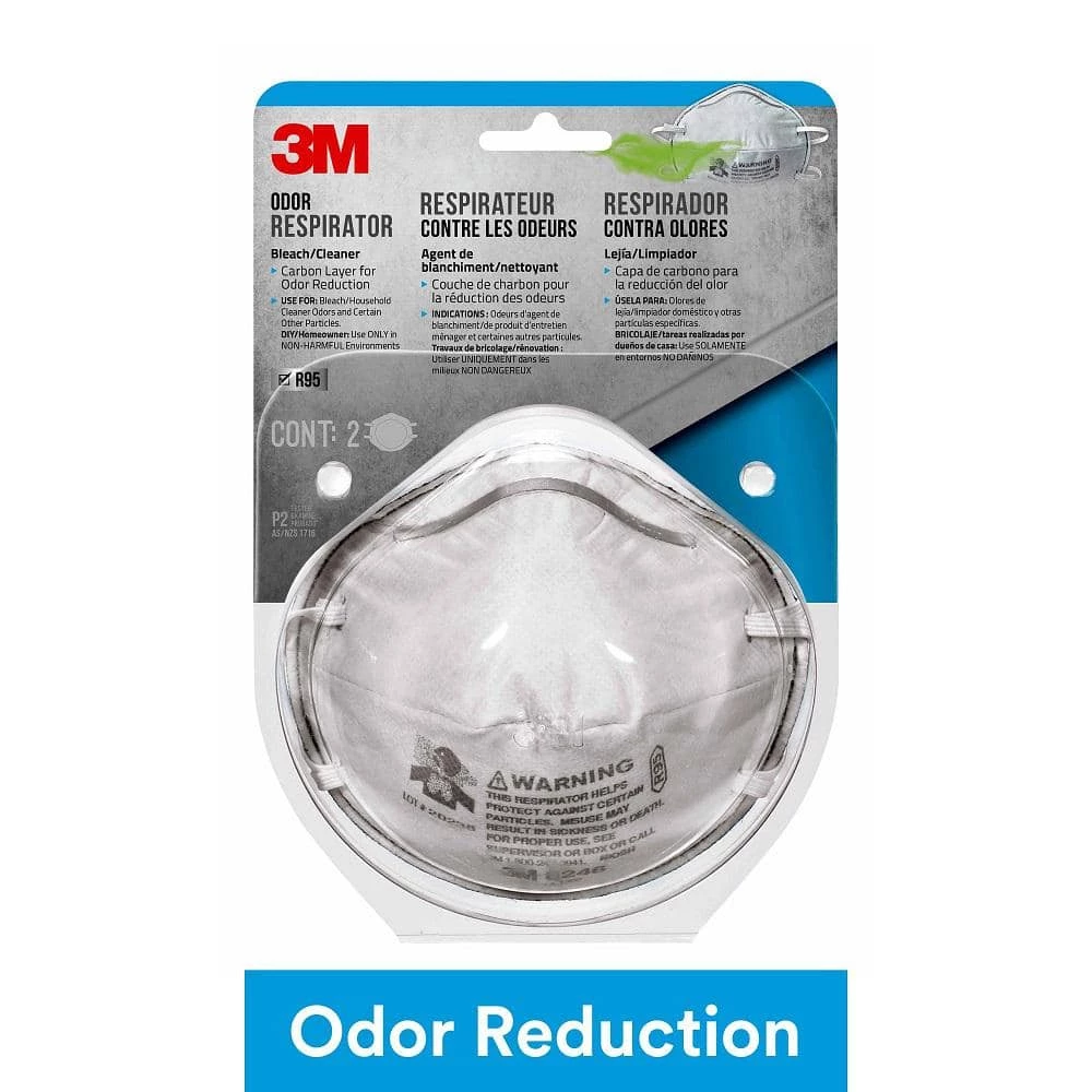 3M 8246 R95 Household Bleach and Cleaner Odor Disposable Respirator Mask (2-Pack) 1 3M 8246 R95 Household Bleach and Cleaner Odor Disposable Respirator Mask (2-Pack)