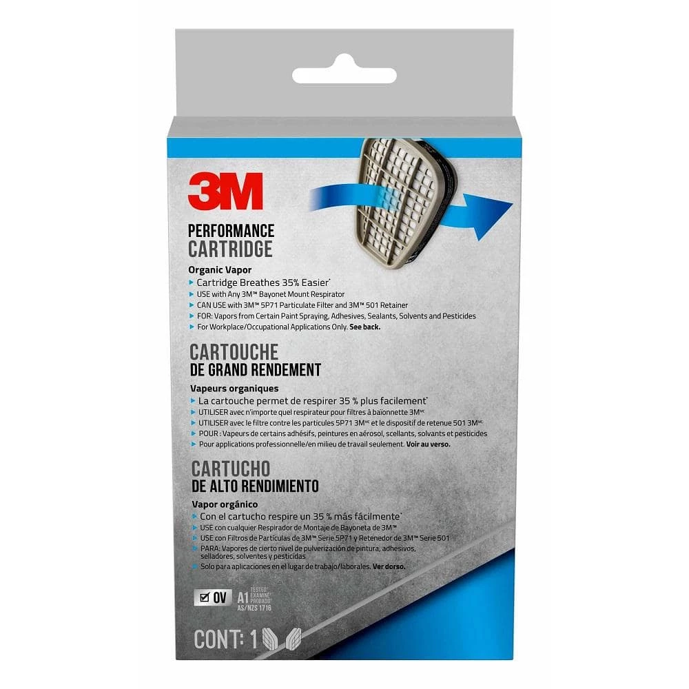 3M Organic Vapor Performance Replacement Cartridgesfor Reusable Respirator (1-Pair) 1 3M Organic Vapor Performance Replacement Cartridgesfor Reusable Respirator (1-Pair)