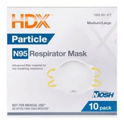 HDX N95 Respirator Masks M/L (10-Pack) -Safety Equipment Sales white hdx face masks h950 c3 1000 1