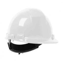 MAXIMUM SAFETY White 4-Point Ratchet Suspension Cap Style Hard Hat