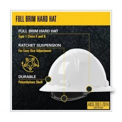 MAXIMUM SAFETY White 4 Point Ratchet Suspension Full Brim Hard Hat 14 MAXIMUM SAFETY White 4 Point Ratchet Suspension Full Brim Hard Hat -Safety Equipment Sales white maximum safety hard hats mx120r vpd6 44 1000