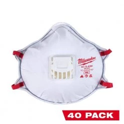 Milwaukee N95 Professional Multi-Purpose Valved Respirator with Gasket (40-Pack)
