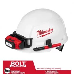 Milwaukee BOLT White Type 1 Class E Front Brim Hard Hat (6-Pack) -Safety Equipment Sales white milwaukee hard hats 48 73 1020x6 a0 1000