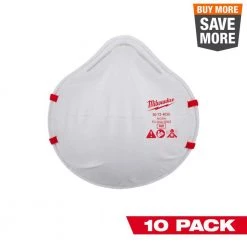 Milwaukee N95 Multi-Purpose Unvalved Respirator (10-Pack)
