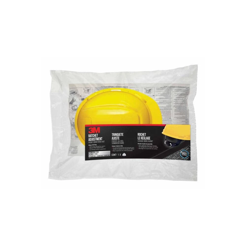 3M Yellow Non-Vented Hard Hat with Ratchet Adjustment 2 3M Yellow Non-Vented Hard Hat with Ratchet Adjustment - Image 2