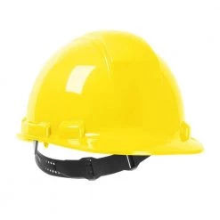 MAXIMUM SAFETY Yellow 4-Point Pinlock Suspension Cap Style Hard Hat