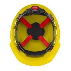 Milwaukee BOLT Yellow Type 1 Class E Front Brim Non-Vented Hard Hat with 4 Point Ratcheting Suspension -Safety Equipment Sales yellow milwaukee hard hats 48 73 1102 1f 1000