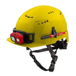 Milwaukee BOLT Yellow Type 2 Class C Front Brim Vented Safety Helmet -Safety Equipment Sales yellow milwaukee hard hats 48 73 1322 4f 1000
