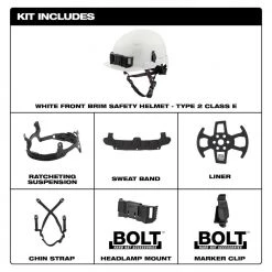 Milwaukee BOLT Yellow Type 2 Class E Front Brim Non-Vented Safety Helmet 17 Milwaukee BOLT Yellow Type 2 Class E Front Brim Non-Vented Safety Helmet -Safety Equipment Sales yellow milwaukee hard hats 48 73 1323 1d 1000